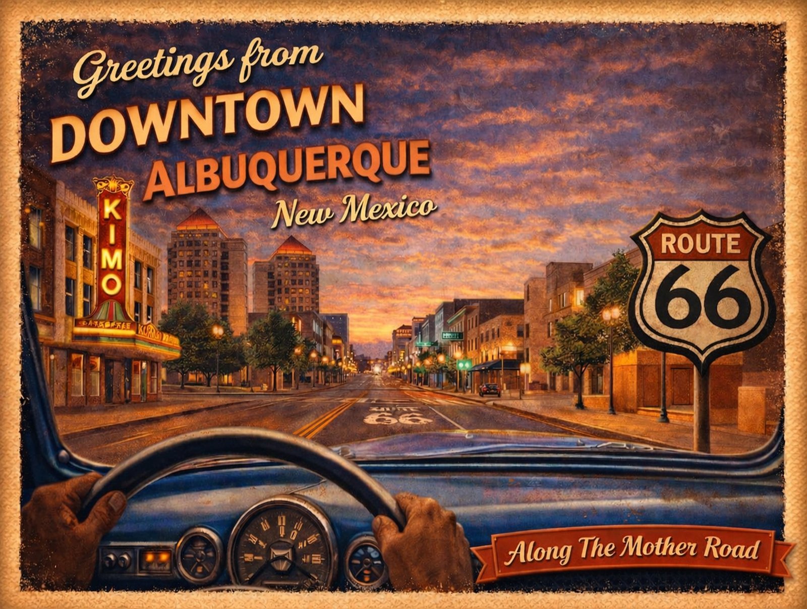 Downtown Albuquerque on Route 66