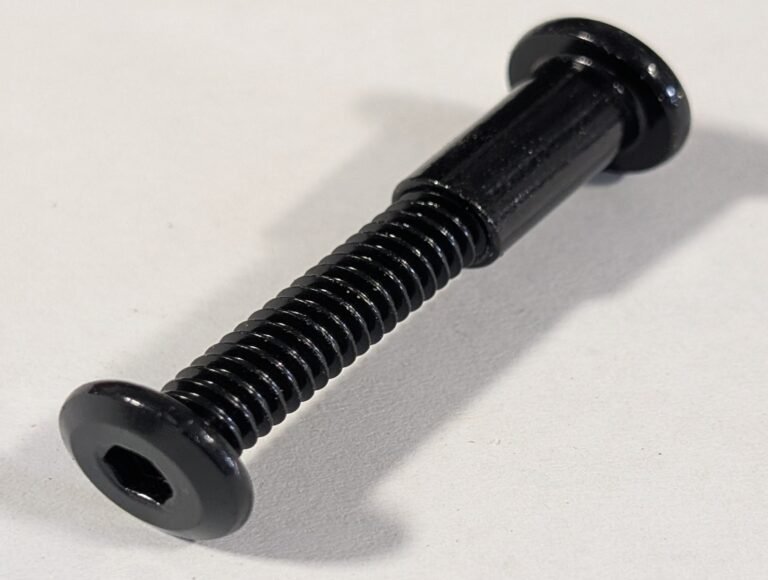 Barrel nut and bolt with flat hex head allen bolt and matching threaded insert